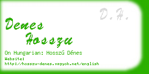 denes hosszu business card